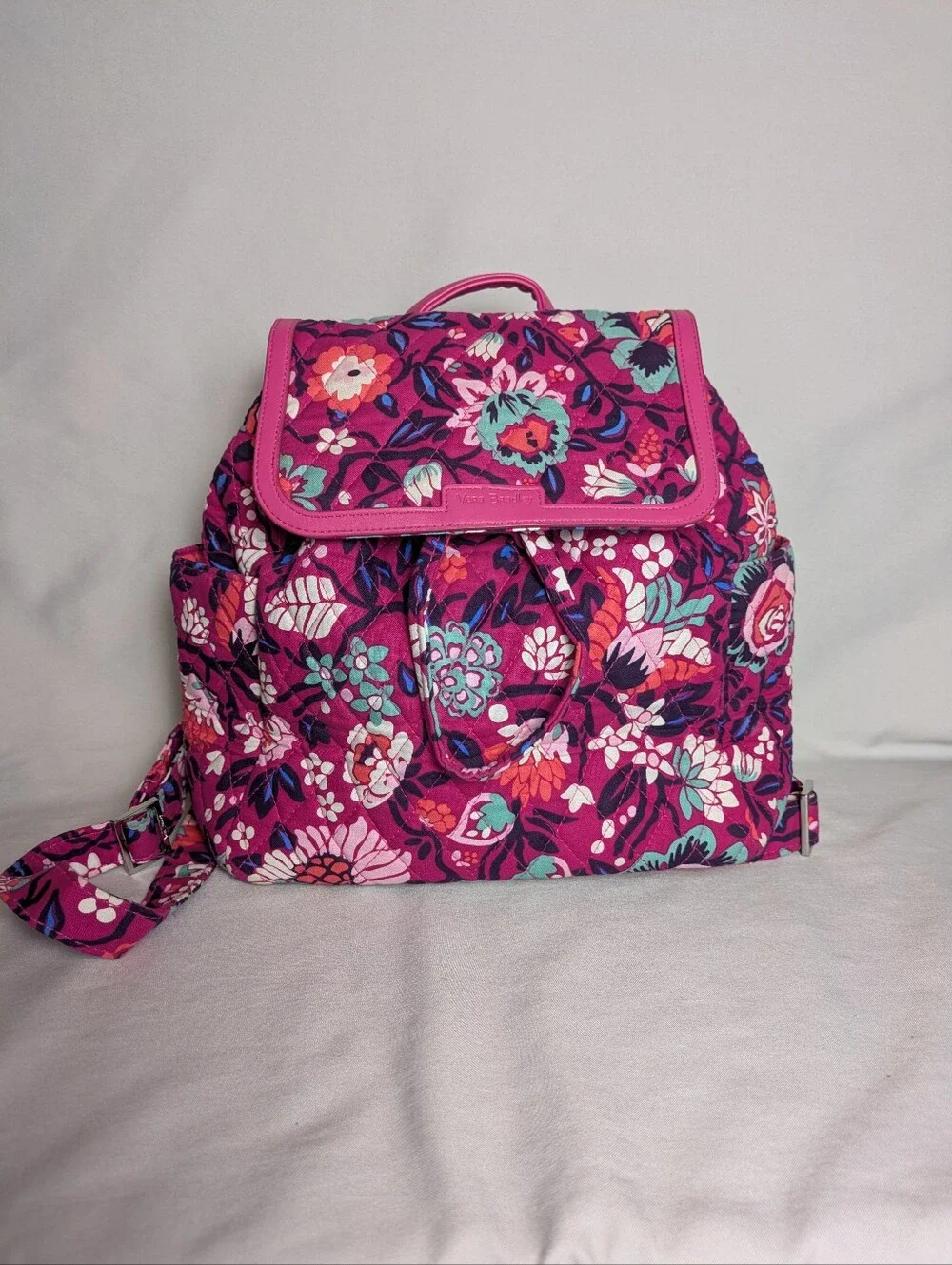 Vera Bradley Backpack Purse In Berry Bloom